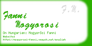 fanni mogyorosi business card